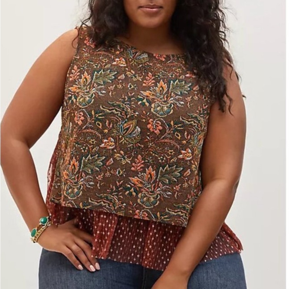 Eva Franco Multicolor Floral Sleeveless Blouse